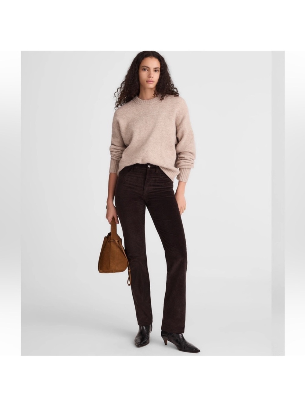 Madewell the Longline Straight Pant Corduroy Brown Size 27